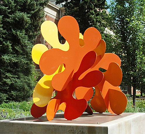 Steel Splat, View 1, at Colorado State University’s Art Center, Fort Collins, CO, 2007